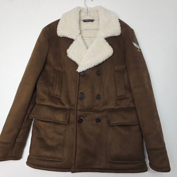 Zara Men faux sherpa winter coat size XLarge - Picture 8 of 12